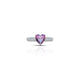 Sterling Silver Purple Heart Cut Gemstone Ring for Her