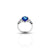 Sterling Silver Drop-Cut Blue Gemstone Ring for Girls