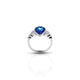 Sterling Silver Drop-Cut Blue Gemstone Ring for Girls