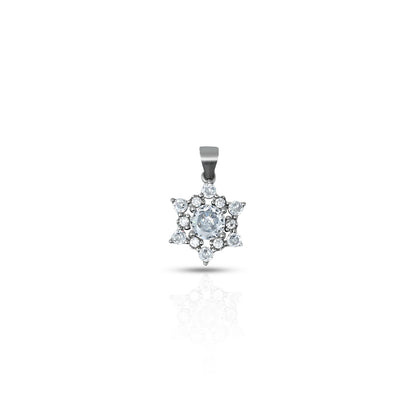 Silver Ice Crystal Design CZ Stones Pendant for Girls