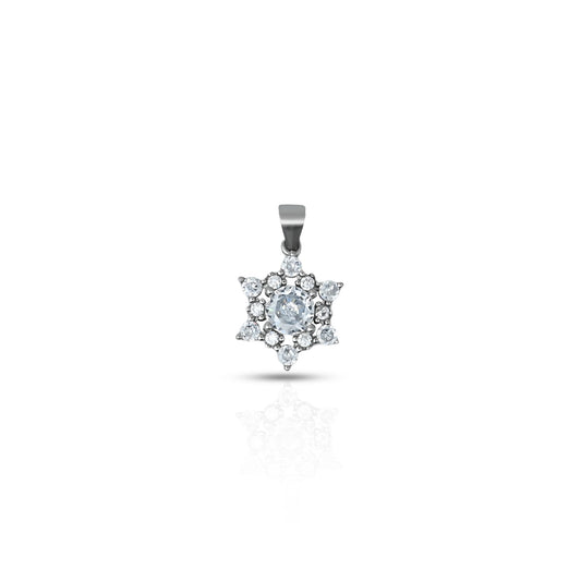 Silver Ice Crystal Design CZ Stones Pendant for Girls