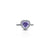 Heart Shape Purple Stone Silver Ring for Girls