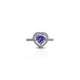 Heart Shape Purple Stone Silver Ring for Girls