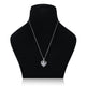 Double Heart Zircon Silver Necklace