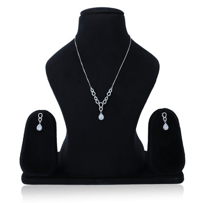 Sterling silver teardrop necklace set with earrings