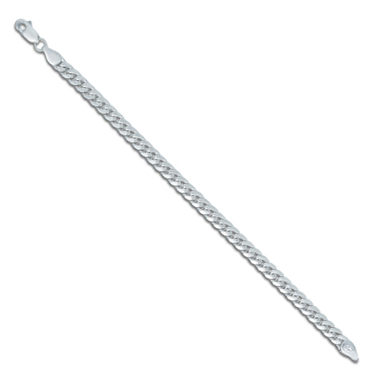 925 Sterling Silver Curb Cuban Chain Bracelet for Men 