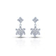 Silver Snowflake drop earrings with shiny stones