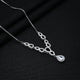 Silver teardrop pendant necklace and earring set