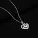 Double Heart Zircon Silver Necklace