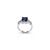 Rectangle Blue Gemstone Silver Ring