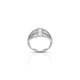 Elegant Silver Ring Featuring Vertical Baguette Crystals