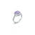 Heart Shape Purple Stone Silver Ring for Girls