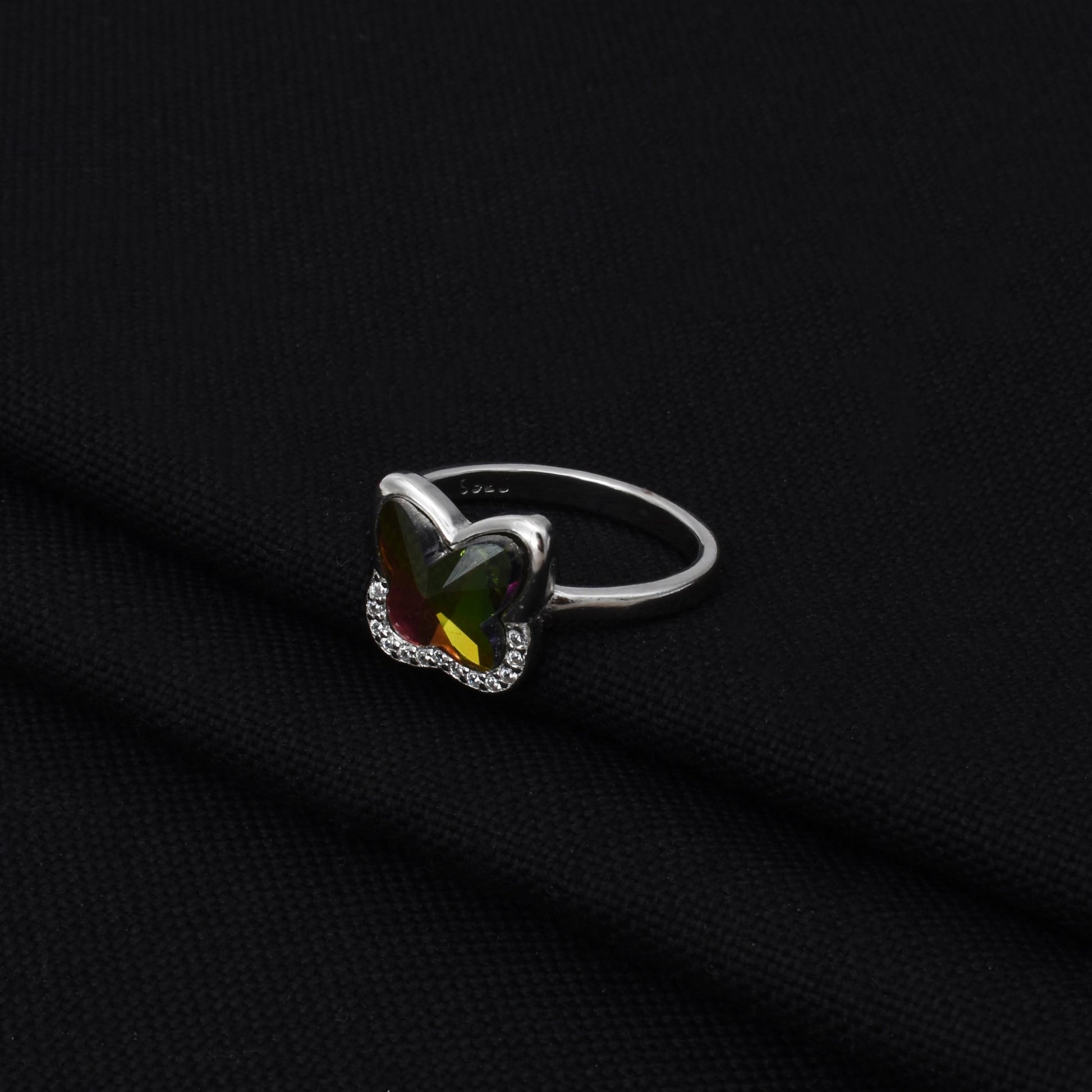 Charming sterling silver ring with a striking yellow watermelon tourmaline, crafted for her