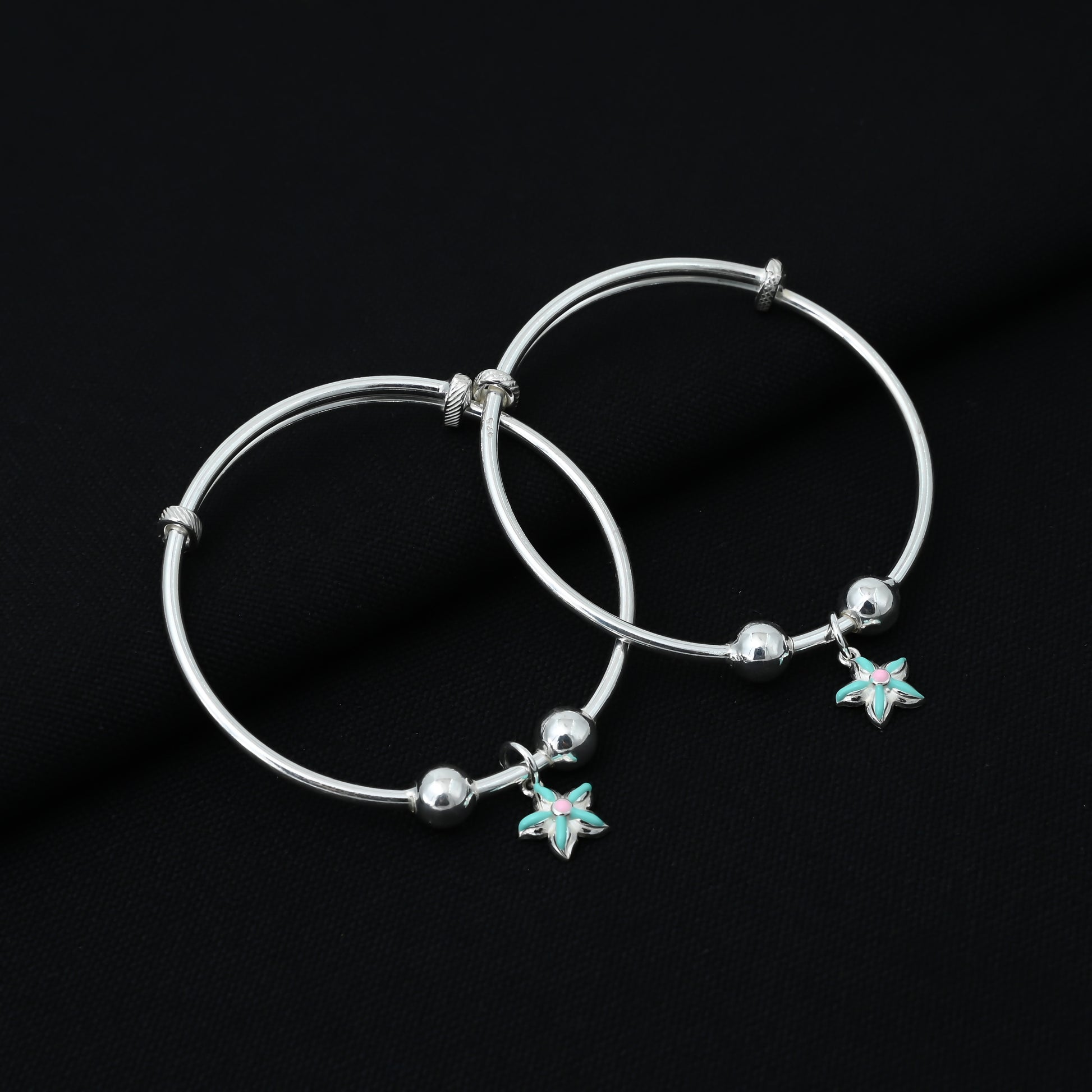 Sterling Silver Kada for Boys Featuring Star Fish Design