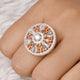 Silver Orange Gem Stone with CZ Gem Stone Ring for Girls