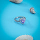 Heart Shape Purple Stone Silver Ring for Girls