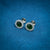 Stylish silver earrings with eye-catching green stone studs