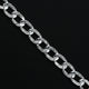 Stylish engraved link chain bracelet in silver for men