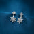 Silver Snowflake drop earrings with shiny stones