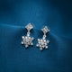 Silver Snowflake drop earrings with shiny stones