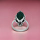 Sterling Silver Vintage Design with Rhombus Shape Green Gem Stone Ring for Girls