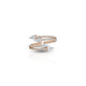 Rose gold-plated silver ring adorned with sparkling white stones