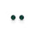 Round Green Stone Silver Earrings