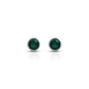 Round Green Stone Silver Earrings