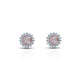 Silver stud earrings featuring classic white stones