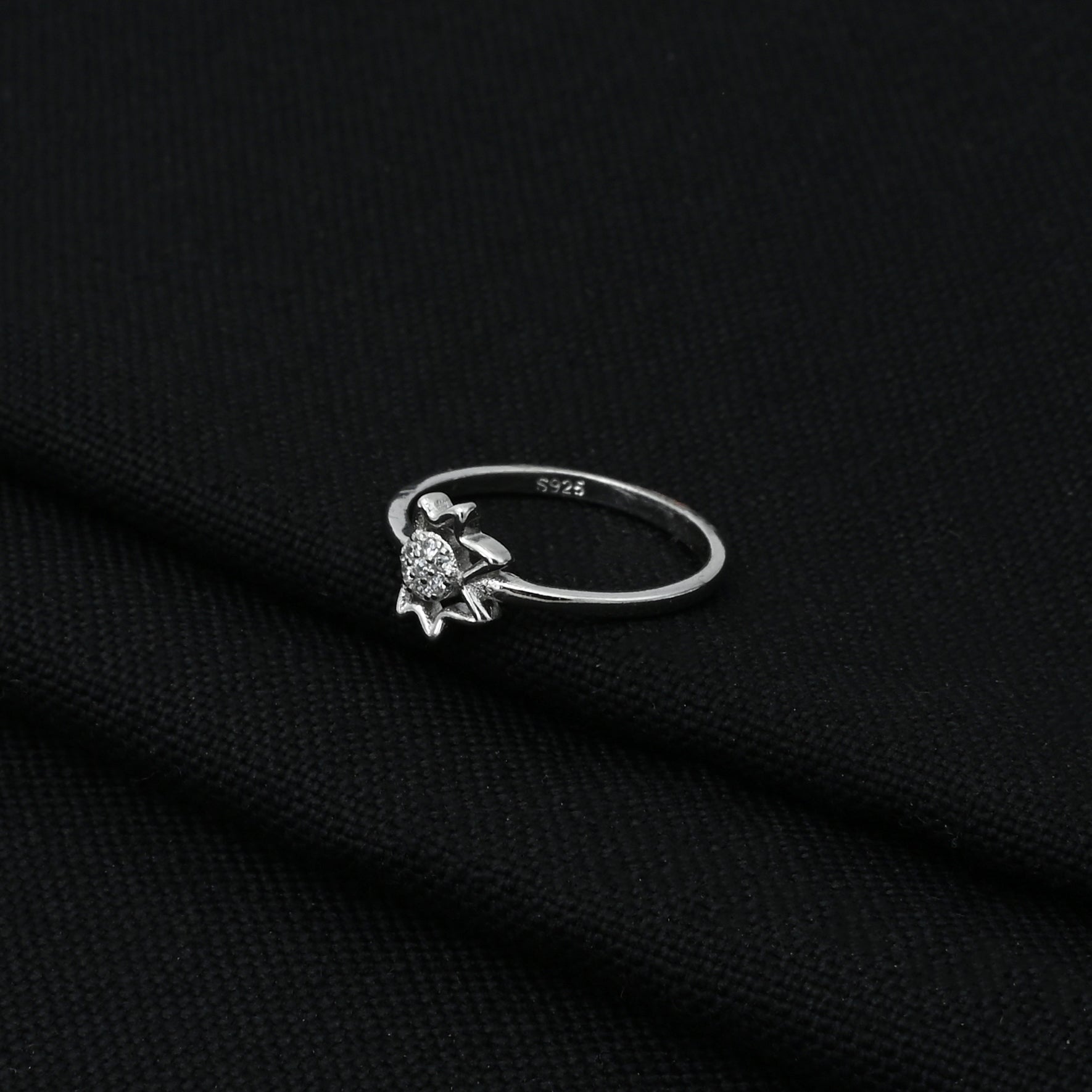 Elegant silver ring for girls showcasing a design that captures the essence of a rising sun