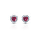 Sterling Silver Pink Heart Shape Earring with Gemstone