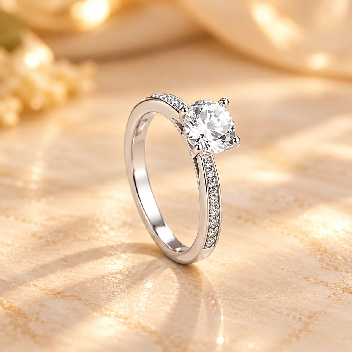 Modern Silver Ring with Captivating Center Gem