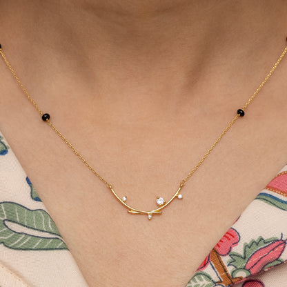 Modern Silver Mangalsutra with Accents