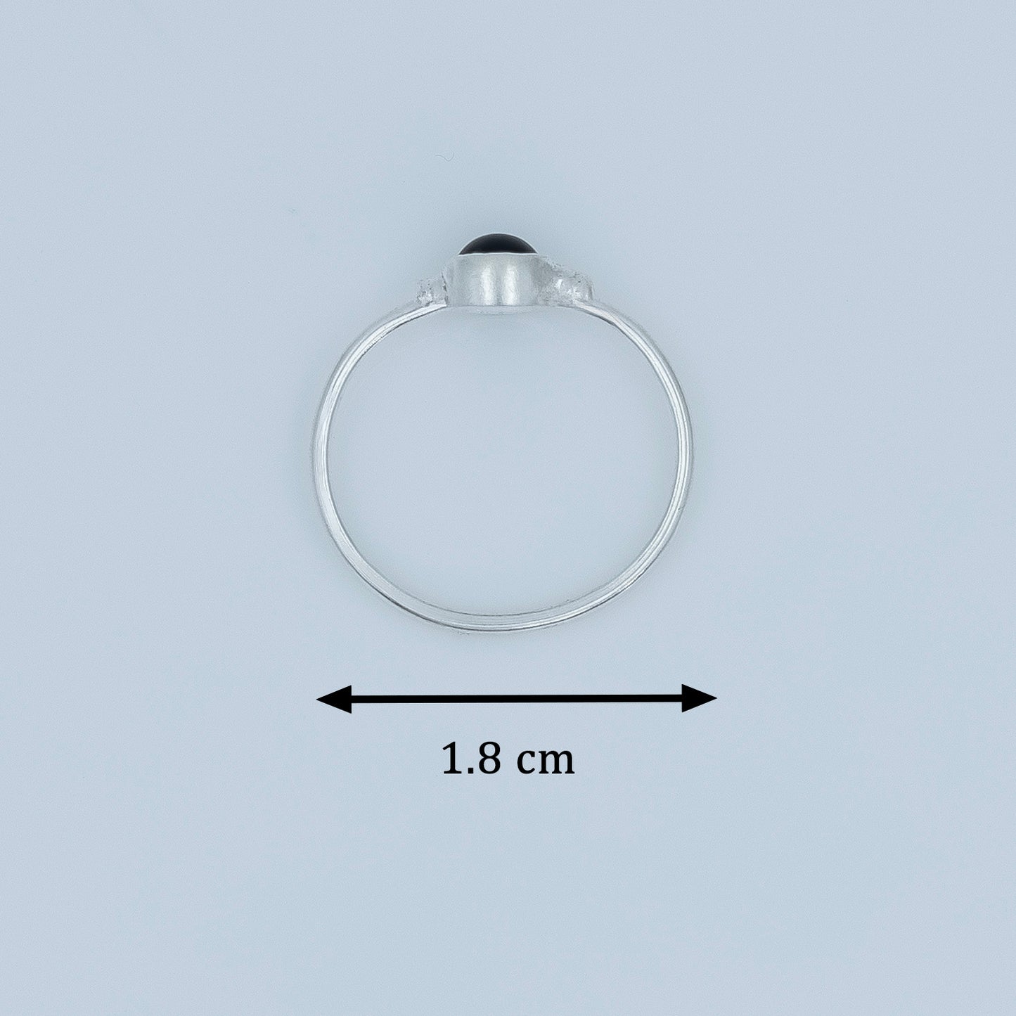 Elegant Baby Silver Ring with Black Stone