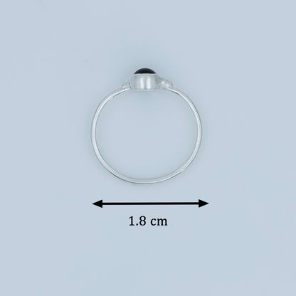 Elegant Baby Silver Ring with Black Stone