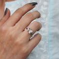 Sparkling Butterfly Silver Ring