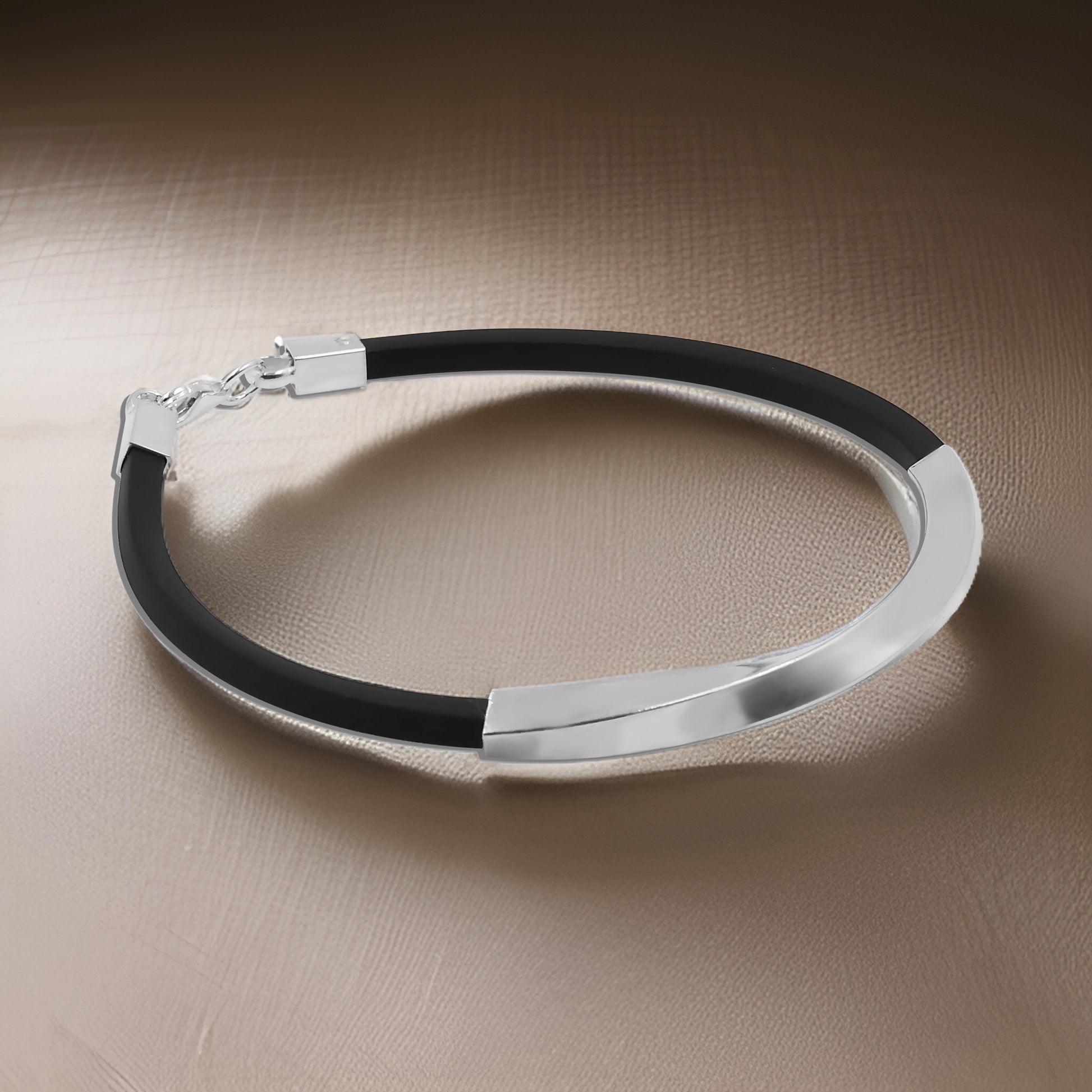 Elegant sterling silver bracelet with a minimalist design and adjustable sizing