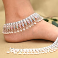 Premium Silver Payal with Heart Latkan and Ghungroo Detailing