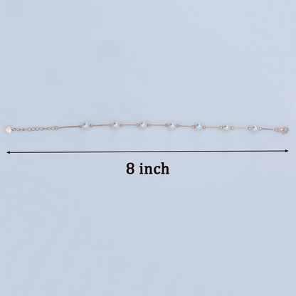 Rose Gold Plated Pearl Silver Bracelet