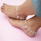 Silver Anklet Linked with Colorful Stones