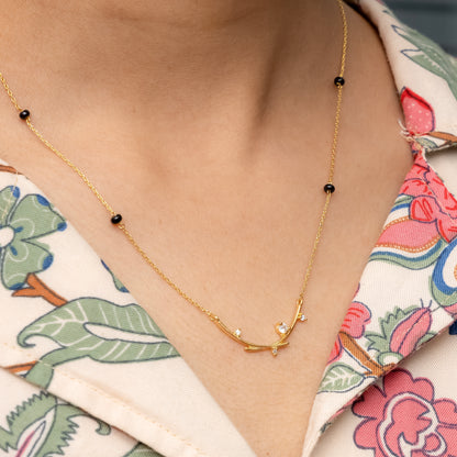 Modern Silver Mangalsutra with Accents