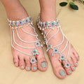 Gorgeous Silver Payal with Pag Phool Design and Vibrant Flower Pattern