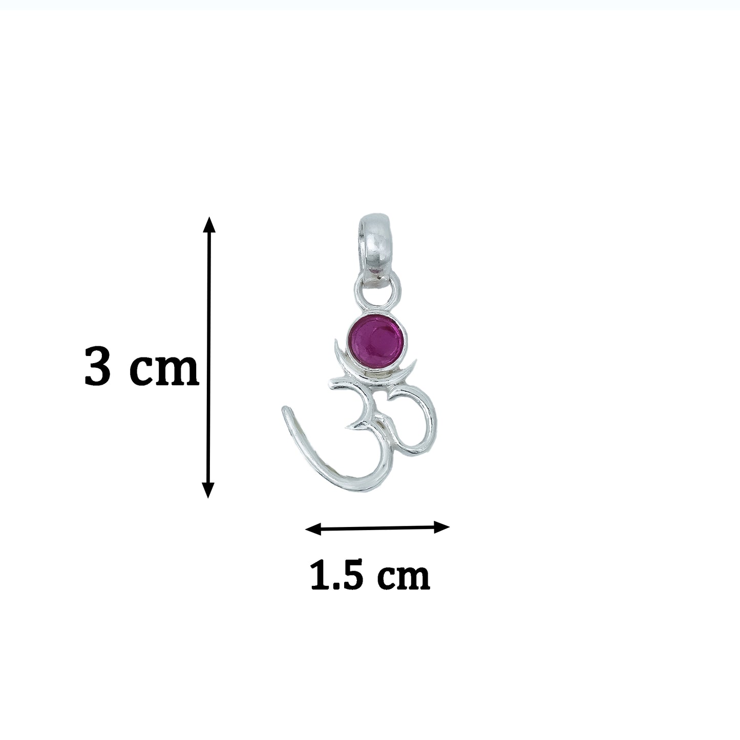 Silver Om Chand Pendant with Chain