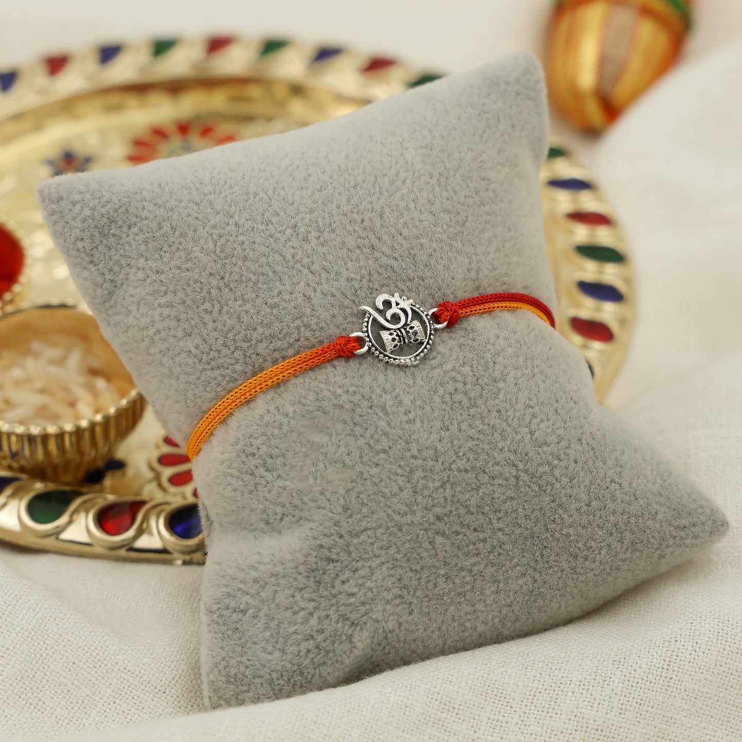 Divine Silver Om Rakhi