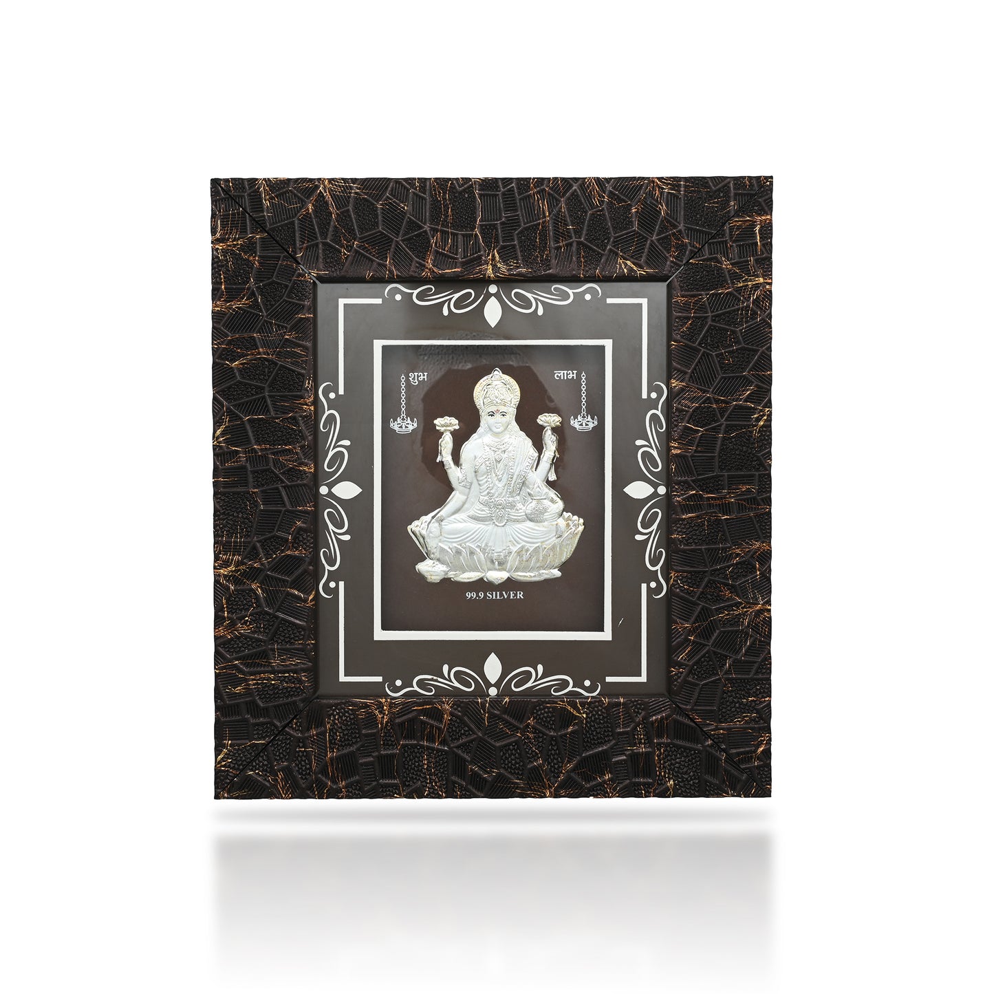 Exquisite 999 silver Laxmi ji photo frame, perfect for home decor or religious spaces