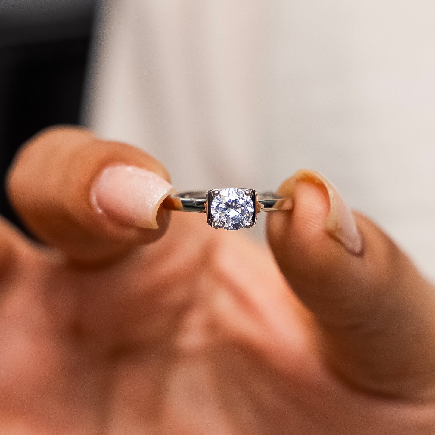 Silver Solitaire Ring with Hidden Heart