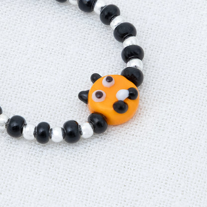 Yellow Playful Silver & Black Beaded baby Bracelet