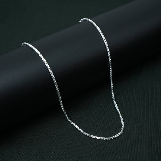 Mini Block Link Silver Chain Boys