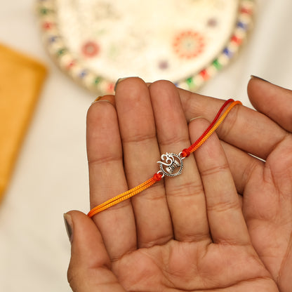 Divine Silver Om Rakhi