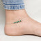 Minimal Silver Anklet with Green Stones